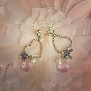Betsey Johnson Heart Dangle Earrings